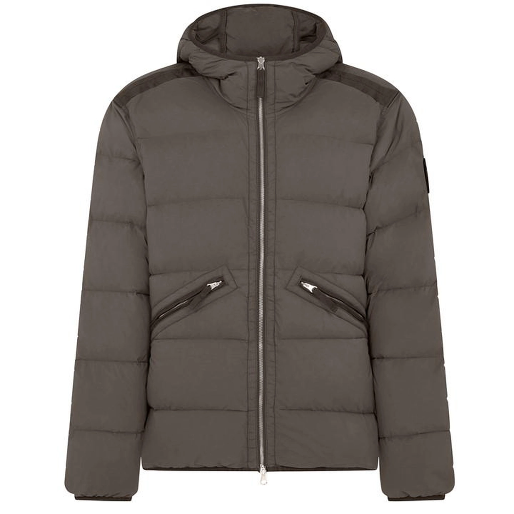 Stone Island Hooded Down Jacket - Brown